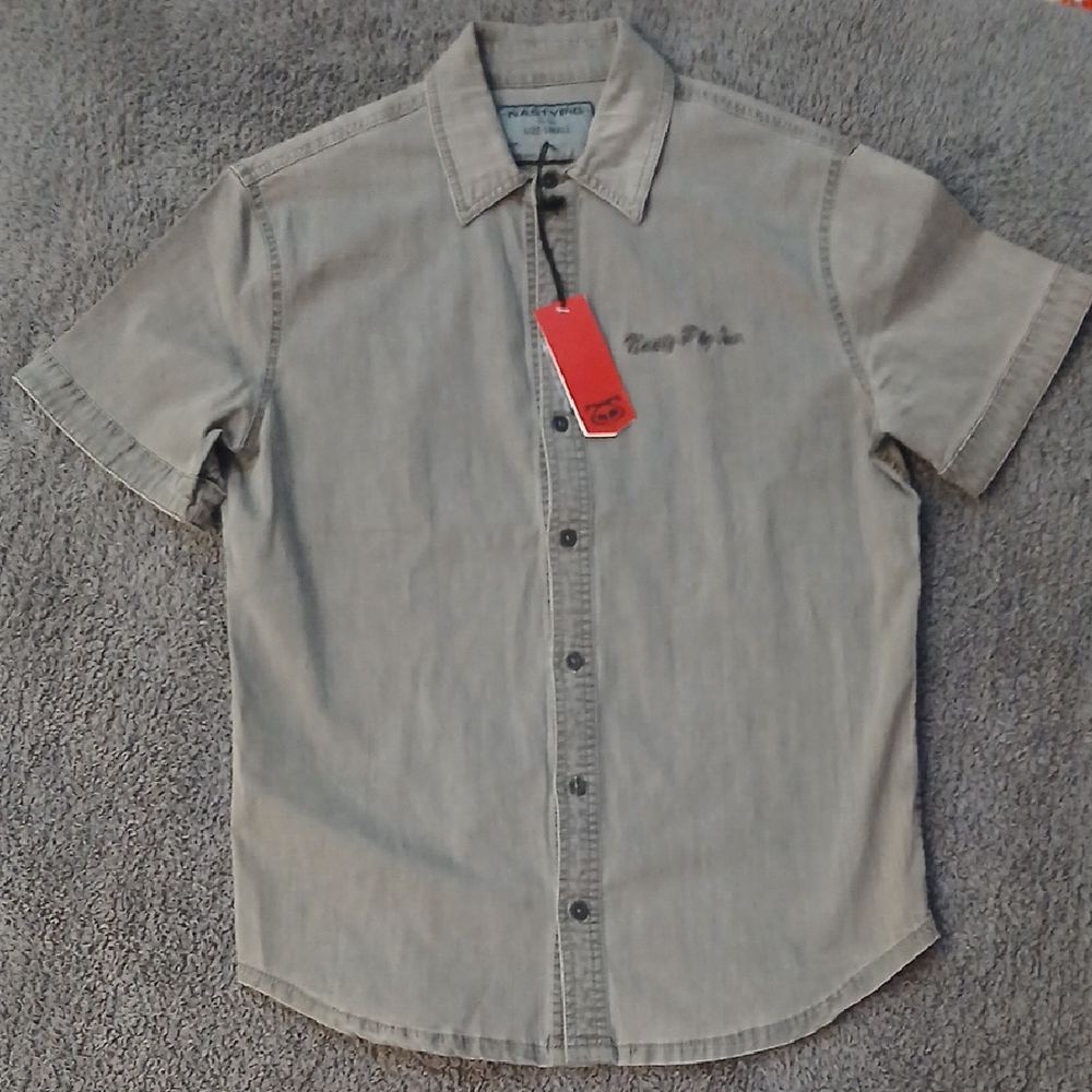 Nasty Pig Kids Gray Button Down Shirt
